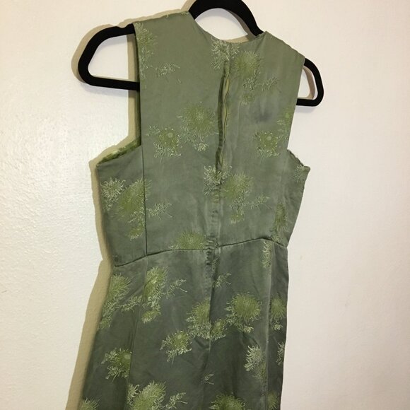 Vintage 50s 60s Green Party Dress with Bow Wiggle Cocktail Holiday Christmas (IB - Picture 11 of 16